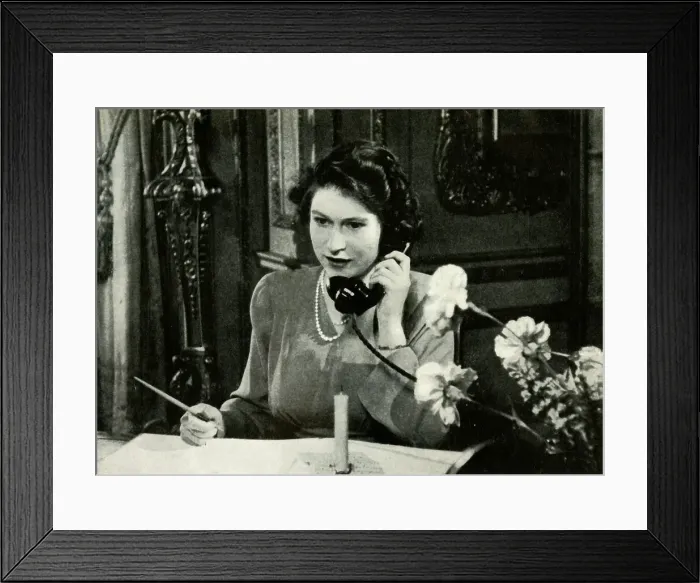 Framed Print : Answering Birthday Greetings - 1944, 1947. Creator: Unknown Framed Print : Answering Birthday Greetings - 1944, 1947. Creator: Unknown