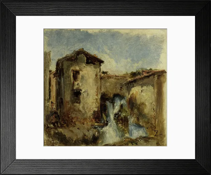Framed Print : La cascade, between 1850 and 1870. Creator: Felix Francois Georges Philibert Ziem