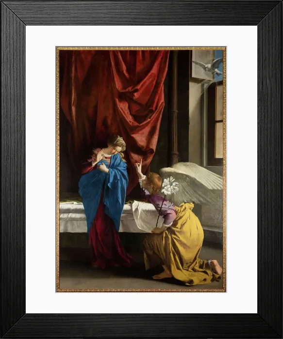 Framed Print : The Annunciation, 1623. Creator: Gentileschi, Orazio (1563-1638) Framed Print : The Annunciation, 1623. Creator: Gentileschi, Orazio (1563-1638)