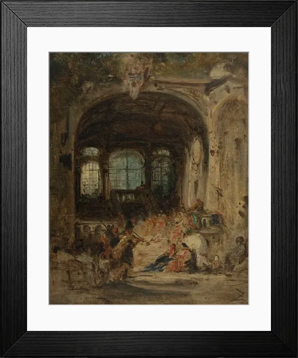 Framed Print : Fête dans un palais à Naples, c.1847. Creator: Felix Francois Georges Philibert Ziem Framed Print : Fête dans un palais à Naples, c.1847. Creator: Felix Francois Georges Philibert Ziem
