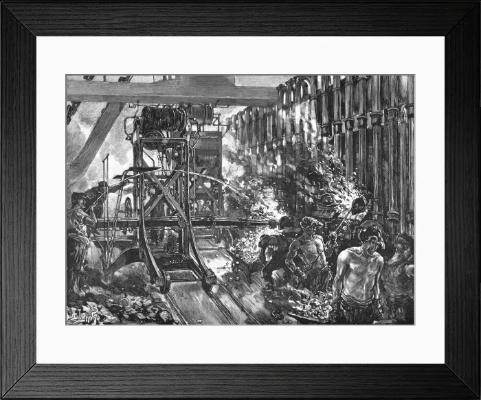 Framed Print : The London Gas Supply; Sketches showing Method of Manufacture; Interior of Retort House, 1891. Creator: Unknown Framed Print : The London Gas Supply; Sketches showing Method of Manufacture; Interior of Retort House, 1891. Creator: Unknown