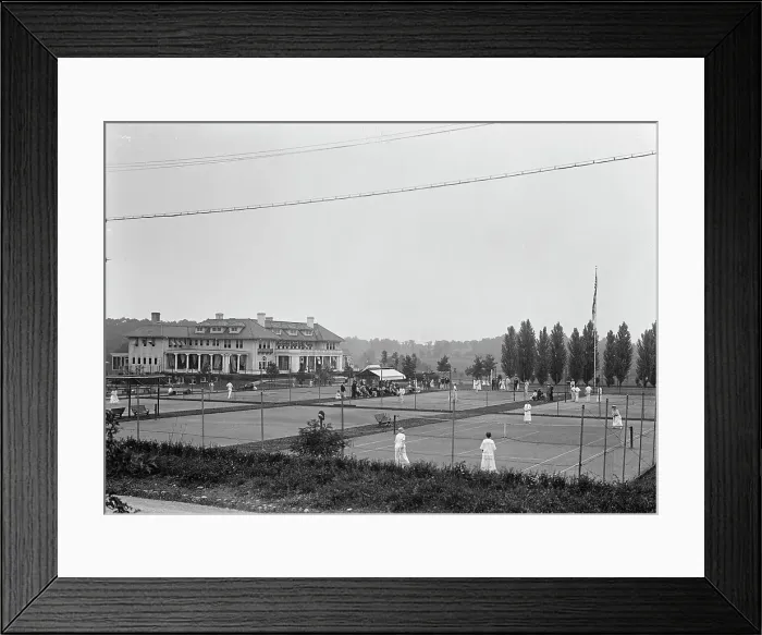 Framed Print : Columbia Country Club - Tennis Courts, 1917. Creator: Harris & Ewing. Columbia Country Club - Tennis Courts, 1917. Creator: Harris & Ewing Framed Print : Columbia Country Club - Tennis Courts, 1917. Creator: Harris & Ewing. Columbia Country Club - Tennis Courts, 1917. Creator: Harris & Ewing