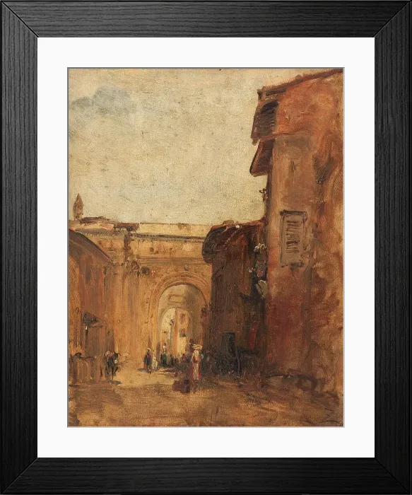 Framed Print : Une rue à Florence, between 1846 and 1847. Creator: Felix Francois Georges Philibert Ziem