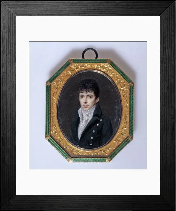 Framed Print : Portrait of a young man, between 1800 and 1850. Creator: Charles Guillaume Alexandre Bourgeois Framed Print : Portrait of a young man, between 1800 and 1850. Creator: Charles Guillaume Alexandre Bourgeois