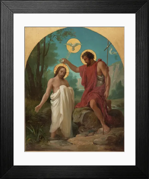 Framed Print : Sketch for the church of Noisy-le-Sec: The Baptism of Christ, 1872. Creator: Alexandre Grellet Framed Print : Sketch for the church of Noisy-le-Sec: The Baptism of Christ, 1872. Creator: Alexandre Grellet