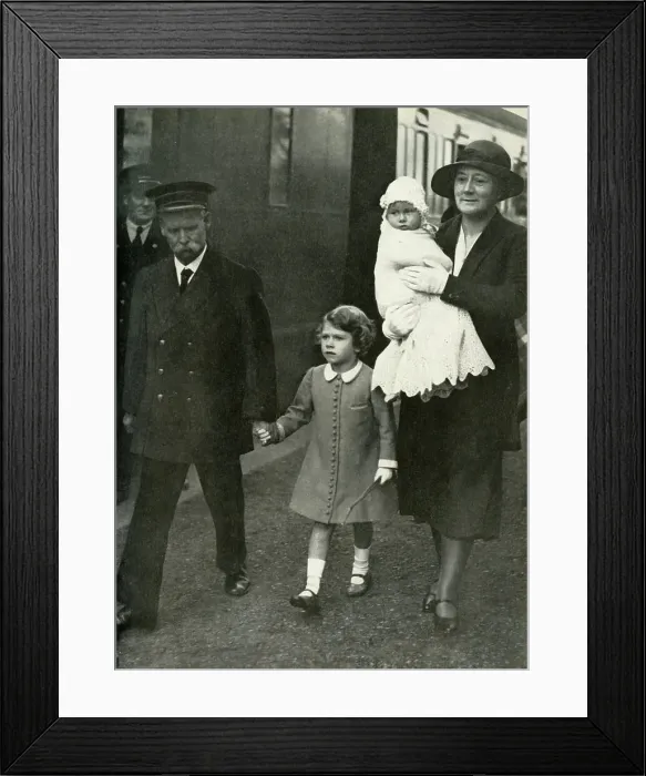 Framed Print : Arriving at Glamis with Her New Sister - August, 1931, 1947. Creator: Unknown Framed Print : Arriving at Glamis with Her New Sister - August, 1931, 1947. Creator: Unknown