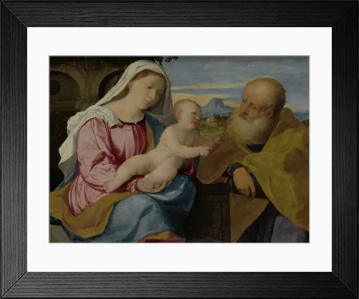 Framed Print : The Holy Family, 1513-1514. Creator: Palma il Vecchio, Jacopo, the Elder (1480-1528) Framed Print : The Holy Family, 1513-1514. Creator: Palma il Vecchio, Jacopo, the Elder (1480-1528)