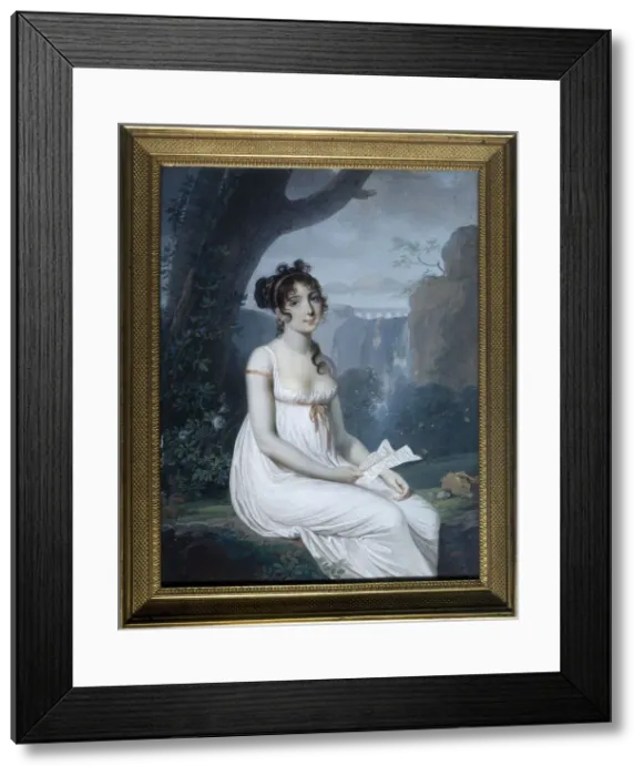 Framed Print : Portrait thought to be the singer Carolina Bianchi, c1806. Creator: Joseph Marie Bouton Framed Print : Portrait thought to be the singer Carolina Bianchi, c1806. Creator: Joseph Marie Bouton