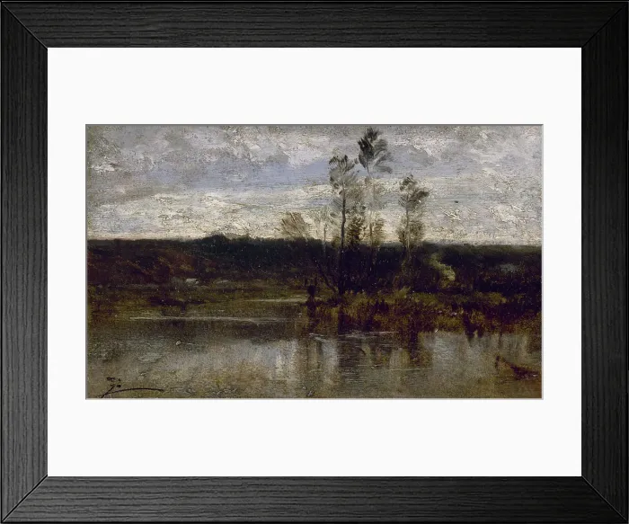 Framed Print : Bord de rivière, between 1850 and 1860. Creator: Felix Francois Georges Philibert Ziem Framed Print : Bord de rivière, between 1850 and 1860. Creator: Felix Francois Georges Philibert Ziem