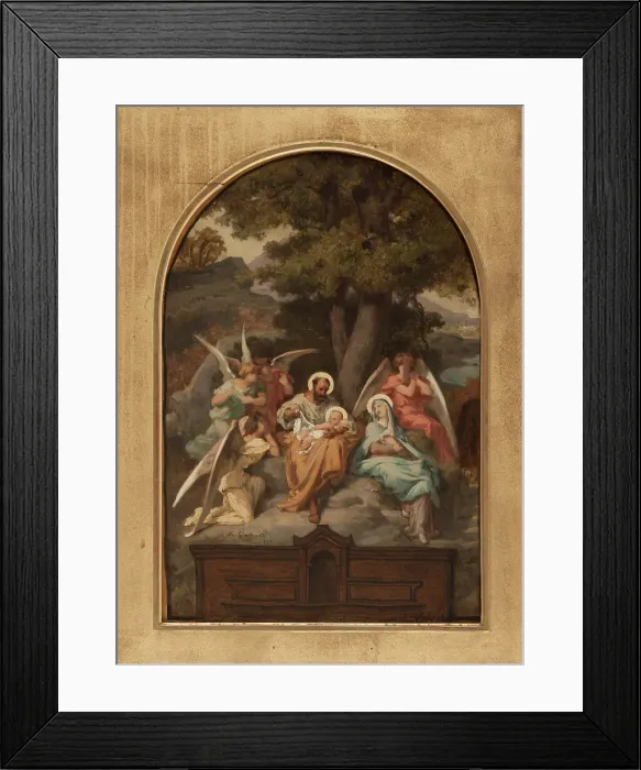 Framed Print : Sketch for the Church of Notre-Dame-des-Champs: The Rest of the Holy Family, 1880. Creator: Felix Giacomotti Framed Print : Sketch for the Church of Notre-Dame-des-Champs: The Rest of the Holy Family, 1880. Creator: Felix Giacomotti