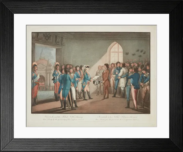 Framed Print : Kosciusko and the Polish Nobles obtaining their Liberty by the generosity of the Emperor... 1801. Creator: Gaugain, Thomas (1756-1810) Framed Print : Kosciusko and the Polish Nobles obtaining their Liberty by the generosity of the Emperor... 1801. Creator: Gaugain, Thomas (1756-1810)