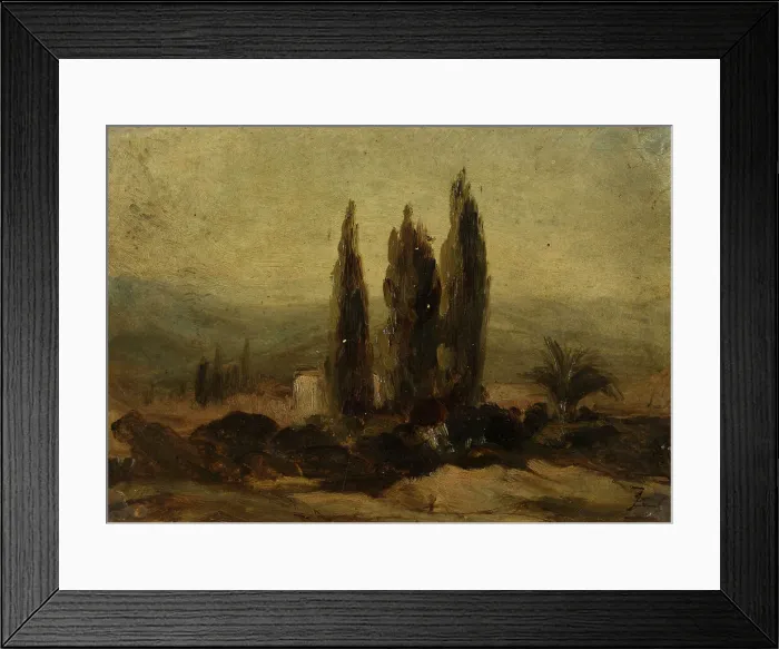 Framed Print : Les trois cyprès. Creator: Felix Francois Georges Philibert Ziem Framed Print : Les trois cyprès. Creator: Felix Francois Georges Philibert Ziem