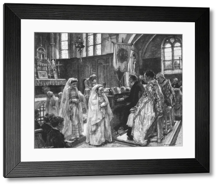 Framed Print : The First Communion after M Lhermitte, 1891, 1891. Creator: Unknown. The First Communion after M Lhermitte, 1891, 1891. Creator: Unknown Framed Print : The First Communion after M Lhermitte, 1891, 1891. Creator: Unknown. The First Communion after M Lhermitte, 1891, 1891. Creator: Unknown
