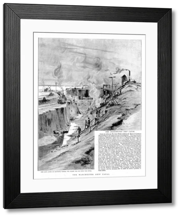 Framed Print : The Manchester Ship Canal, lock gates at Eastham, 1891, 1891. Creator: Charles William Wyllie Framed Print : The Manchester Ship Canal, lock gates at Eastham, 1891, 1891. Creator: Charles William Wyllie