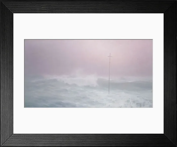 Framed Print : Cross in the mist, Brittany, 1905. Creator: Henry Brokman Framed Print : Cross in the mist, Brittany, 1905. Creator: Henry Brokman