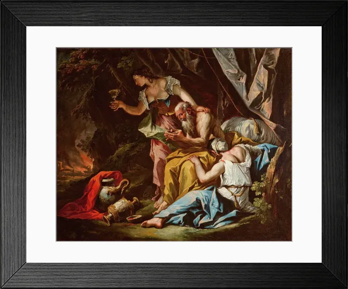 Framed Print : Lot and his Daughters, 1735-1739. Creator: Diziani, Gaspare (1689-1767) Framed Print : Lot and his Daughters, 1735-1739. Creator: Diziani, Gaspare (1689-1767)