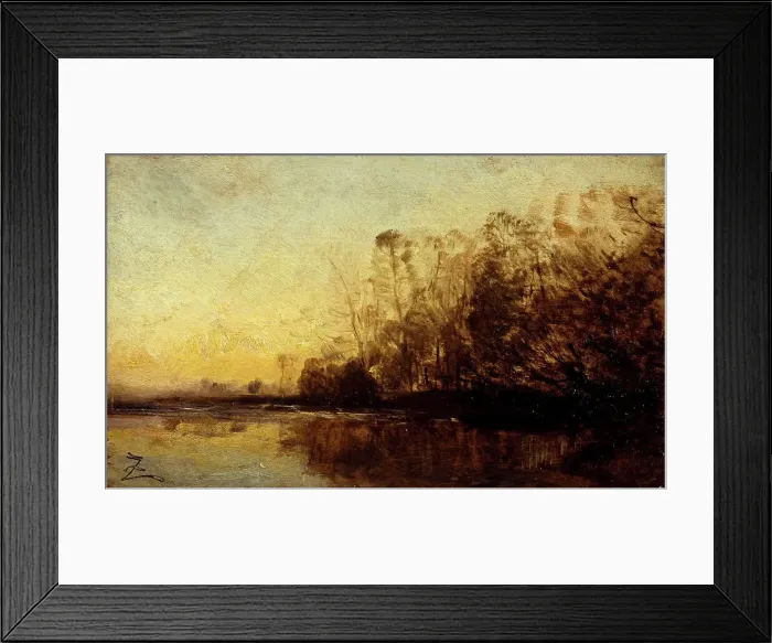 Framed Print : Coucher de soleil, between 1850 and 1860. Creator: Felix Francois Georges Philibert Ziem Framed Print : Coucher de soleil, between 1850 and 1860. Creator: Felix Francois Georges Philibert Ziem