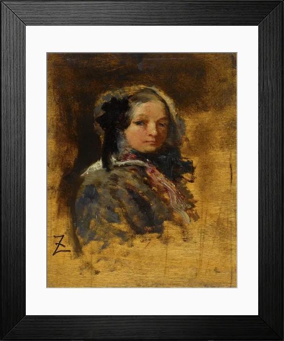 Framed Print : Portrait de jeune fille, between 1845 and 1848. Creator: Felix Francois Georges Philibert Ziem Framed Print : Portrait de jeune fille, between 1845 and 1848. Creator: Felix Francois Georges Philibert Ziem