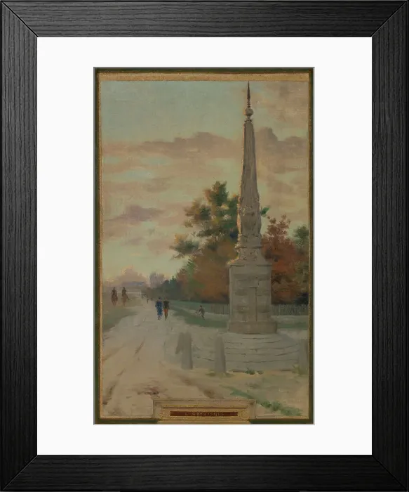 Framed Print : Sketch for the town hall of Vincennes: the chapel, keep, obelisk, the manoeuvring area... 1898. Creator: Maurice Chabas Framed Print : Sketch for the town hall of Vincennes: the chapel, keep, obelisk, the manoeuvring area... 1898. Creator: Maurice Chabas