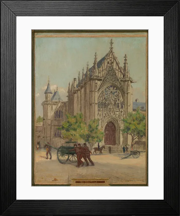 Framed Print : Sketch for the town hall of Vincennes: the chapel, keep, obelisk, the manoeuvring area... 1898. Creator: Maurice Chabas Framed Print : Sketch for the town hall of Vincennes: the chapel, keep, obelisk, the manoeuvring area... 1898. Creator: Maurice Chabas