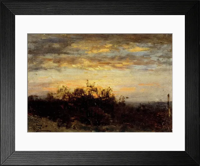 Framed Print : Coucher de soleil, between 1850 and 1860. Creator: Felix Francois Georges Philibert Ziem Framed Print : Coucher de soleil, between 1850 and 1860. Creator: Felix Francois Georges Philibert Ziem