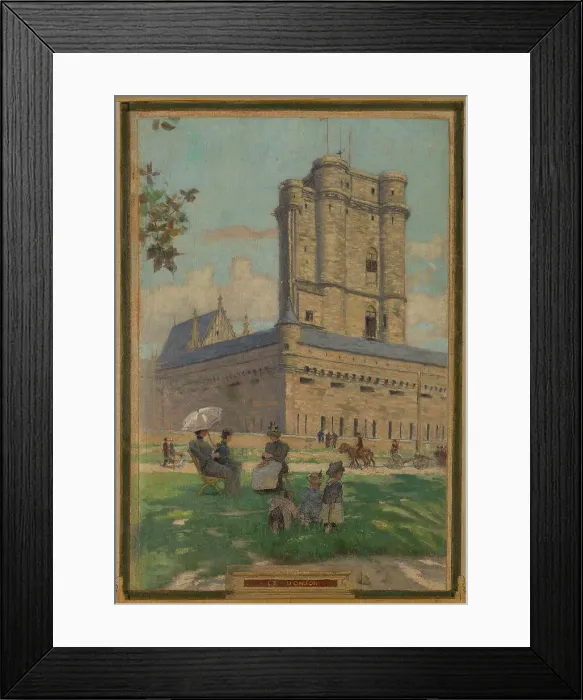 Framed Print : Sketch for the town hall of Vincennes: the chapel, keep, obelisk, the manoeuvring area... 1898. Creator: Maurice Chabas Framed Print : Sketch for the town hall of Vincennes: the chapel, keep, obelisk, the manoeuvring area... 1898. Creator: Maurice Chabas
