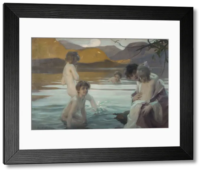 Framed Print : First bath, c1907. Creator: Paul Chabas Framed Print : First bath, c1907. Creator: Paul Chabas