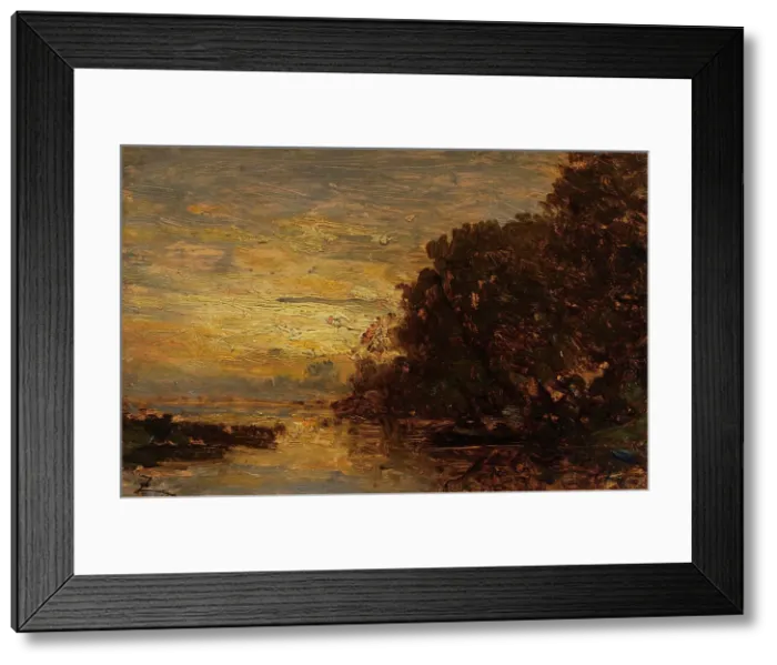 Framed Print : La Seine à Billancourt, coucher de soleil. Creator: Felix Francois Georges Philibert Ziem Framed Print : La Seine à Billancourt, coucher de soleil. Creator: Felix Francois Georges Philibert Ziem
