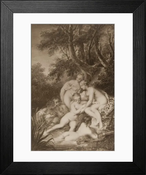 Framed Print : Diana bathing surrounded by five nymphs. Creator: Jacques Charlier Framed Print : Diana bathing surrounded by five nymphs. Creator: Jacques Charlier