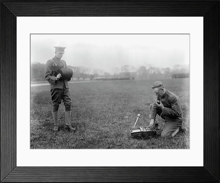 Framed Print : Army, U.S. Field Buzzer, 1915. Creator: Harris & Ewing. Army, U.S. Field Buzzer, 1915. Creator: Harris & Ewing Framed Print : Army, U.S. Field Buzzer, 1915. Creator: Harris & Ewing. Army, U.S. Field Buzzer, 1915. Creator: Harris & Ewing