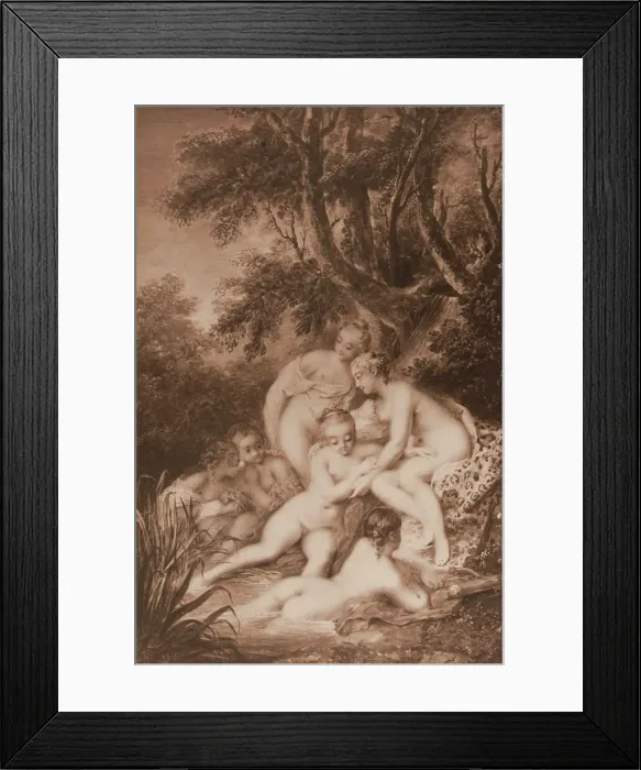 Framed Print : Diana bathing surrounded by five nymphs. Creator: Jacques Charlier Framed Print : Diana bathing surrounded by five nymphs. Creator: Jacques Charlier