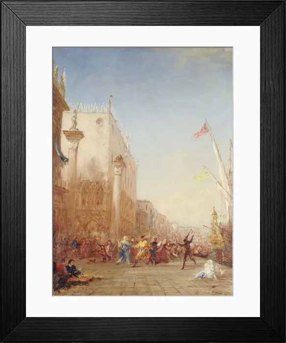 Framed Print : Carnaval à Venise, quai des Esclavons. Creator: Felix Francois Georges Philibert Ziem Framed Print : Carnaval à Venise, quai des Esclavons. Creator: Felix Francois Georges Philibert Ziem