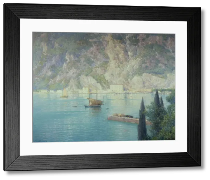 Framed Print : Port of Riva, 1926. Creator: Henry Brokman Framed Print : Port of Riva, 1926. Creator: Henry Brokman