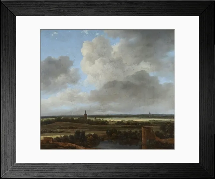 Framed Print : Landscape with a ruined castle and church, between 1648 and 1682. Creator: Jacob van Ruisdael Framed Print : Landscape with a ruined castle and church, between 1648 and 1682. Creator: Jacob van Ruisdael
