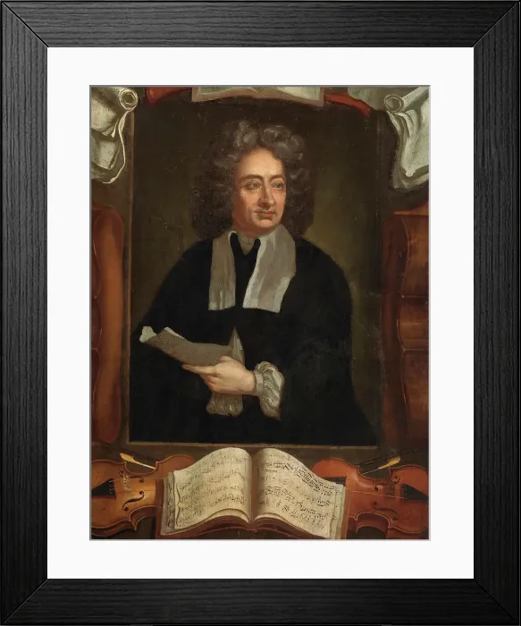 Framed Print : Portrait of the composer Arcangelo Corelli (1653-1713), ca 1699. Creator: Howard, Hugh (1675-1737) Framed Print : Portrait of the composer Arcangelo Corelli (1653-1713), ca 1699. Creator: Howard, Hugh (1675-1737)
