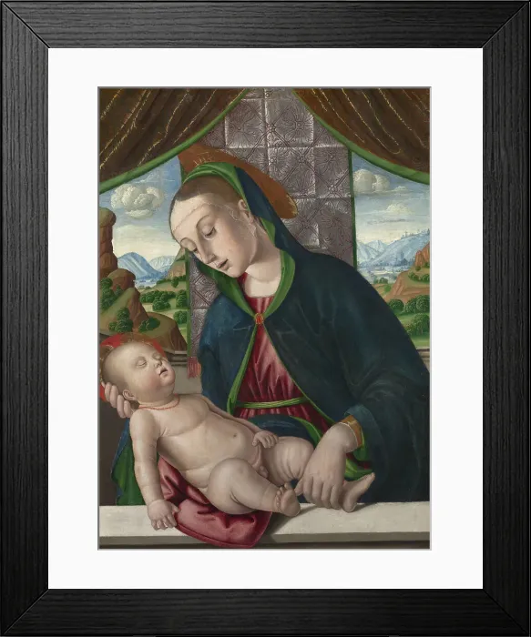 Framed Print : The Virgin and Child, ca 1488. Creator: Santi, Giovanni (ca 1435-1494) Framed Print : The Virgin and Child, ca 1488. Creator: Santi, Giovanni (ca 1435-1494)