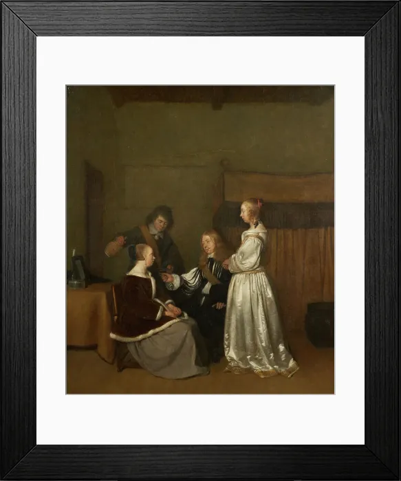 Framed Print : Gallant Conversation, between 1652 and 1654. Creator: Gerard ter Borch