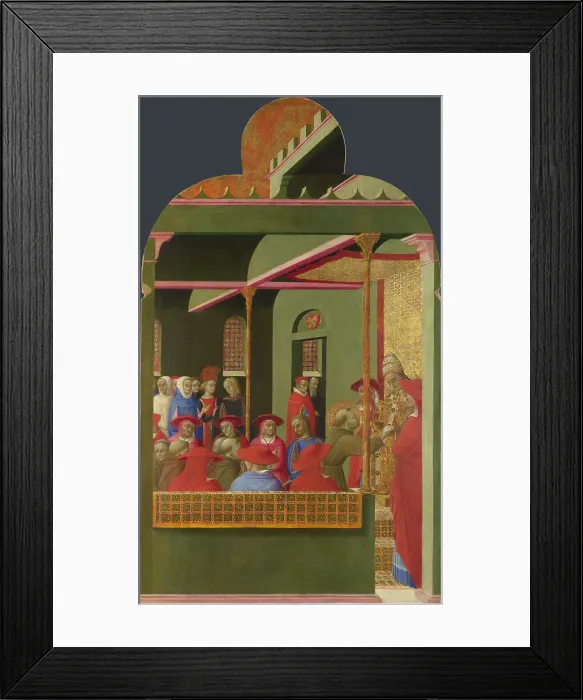 Framed Print : Saint Francis before Pope Honorius III (From Borgo del Santo Sepolcro Altarpiece), 1437-1444. Creator: Sassetta (1392-1450)