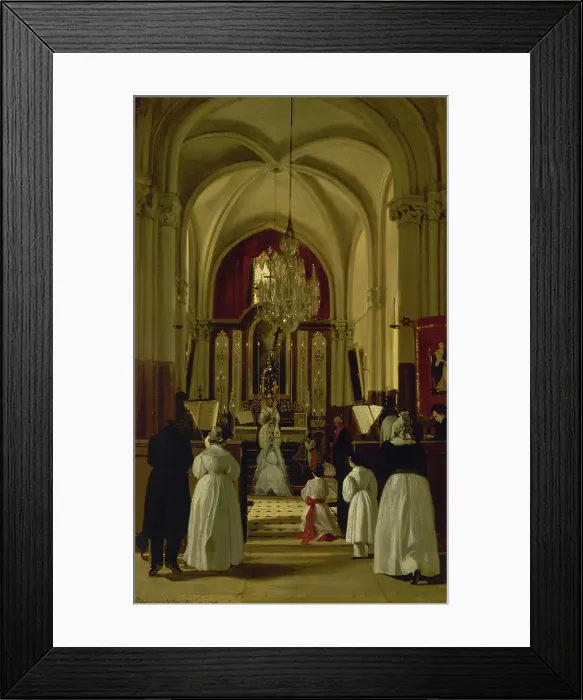 Framed Print : Leopoldine's first communion at Fourqueux, September 8, 1836, 1836. Creator: Auguste de Chatillon Framed Print : Leopoldine's first communion at Fourqueux, September 8, 1836, 1836. Creator: Auguste de Chatillon