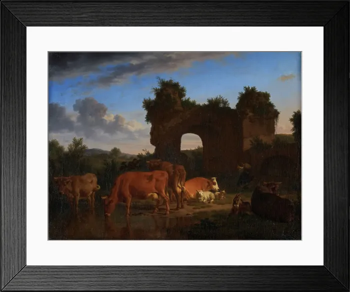 Framed Print : Animals at the river, between 1656 and 1672. Creator: Adriaen van de Velde Framed Print : Animals at the river, between 1656 and 1672. Creator: Adriaen van de Velde