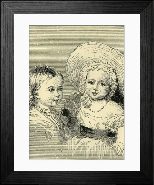 Framed Print : The Princess Royal, Aged 17 Months, and the Prince of Wales, Aged 5 Months, c1841, (c1897). Creator: Unknown Framed Print : The Princess Royal, Aged 17 Months, and the Prince of Wales, Aged 5 Months, c1841, (c1897). Creator: Unknown