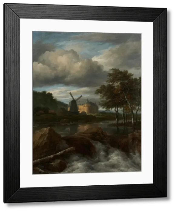 Framed Print : Landscape with a waterfall, between 1656 and 1682. Creator: Jacob van Ruisdael Framed Print : Landscape with a waterfall, between 1656 and 1682. Creator: Jacob van Ruisdael