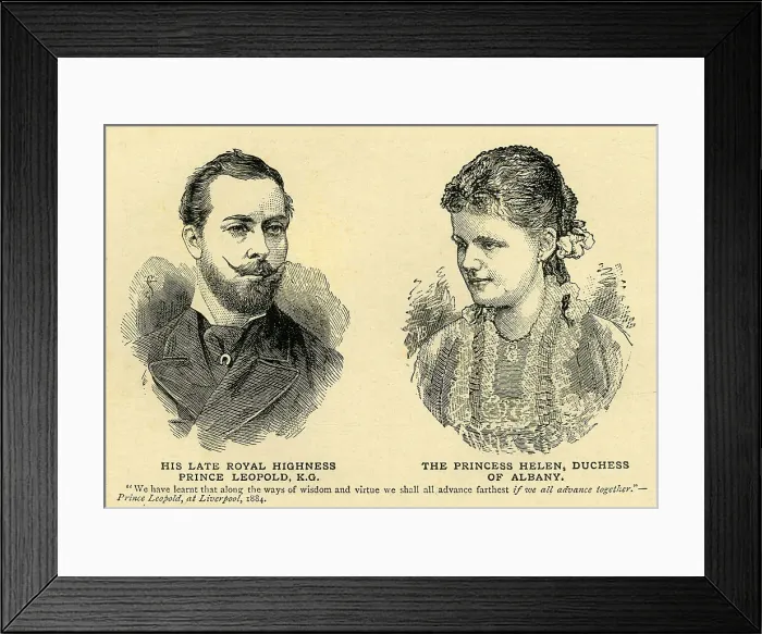 Framed Print : His Late Royal Highness Prince Leopold...and The Princess Helen... 1880s, (c1897). Creator: Unknown Framed Print : His Late Royal Highness Prince Leopold...and The Princess Helen... 1880s, (c1897). Creator: Unknown