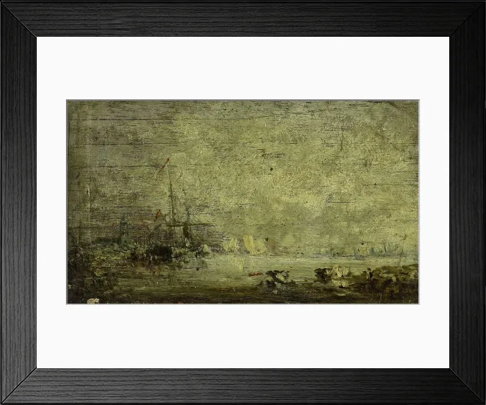Framed Print : Anvers, marine, c.1850. Creator: Felix Francois Georges Philibert Ziem Framed Print : Anvers, marine, c.1850. Creator: Felix Francois Georges Philibert Ziem