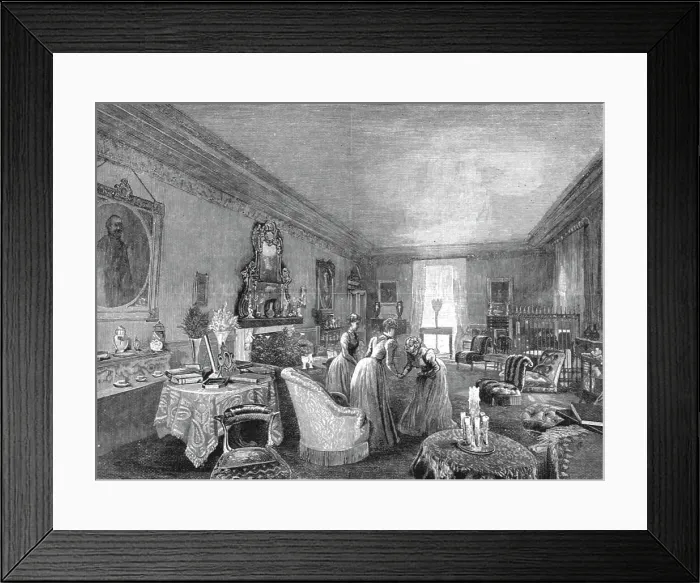 Framed Print : The home of TRH Prince and Princess Christian, The Drawing Room, Cumberland Lodge, 1891. Creator: Unknown