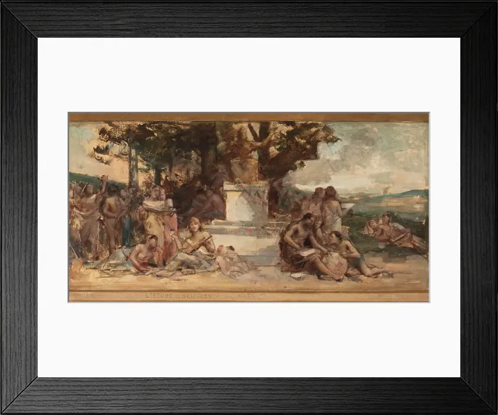 Framed Print : Sketch for the town hall in the 4th arrondissement: Study of science and the Arts, 1884. Creator: Leon Francois Comerre Framed Print : Sketch for the town hall in the 4th arrondissement: Study of science and the Arts, 1884. Creator: Leon Francois Comerre