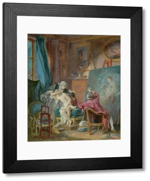 Framed Print : The Honest Model, 1769. Creator: Pierre Antoine Baudouin Framed Print : The Honest Model, 1769. Creator: Pierre Antoine Baudouin