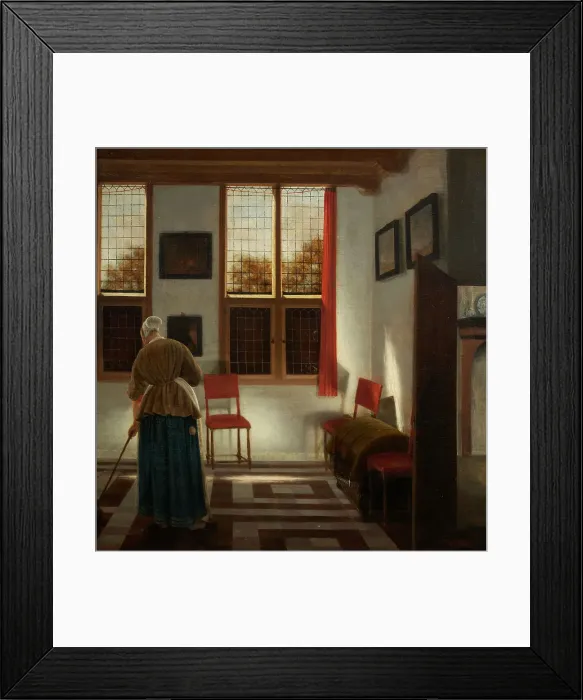 Framed Print : The sweeper, c.1670. Creator: Pieter Janssens Elinga Framed Print : The sweeper, c.1670. Creator: Pieter Janssens Elinga