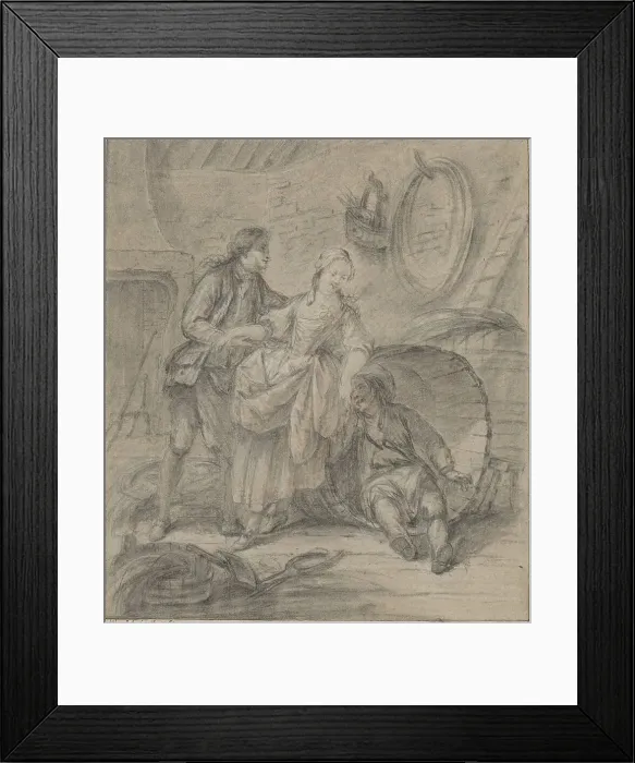 Framed Print : The Tale of the Cooper's Wife, 1767. Creator: Pierre Antoine Baudouin Framed Print : The Tale of the Cooper's Wife, 1767. Creator: Pierre Antoine Baudouin