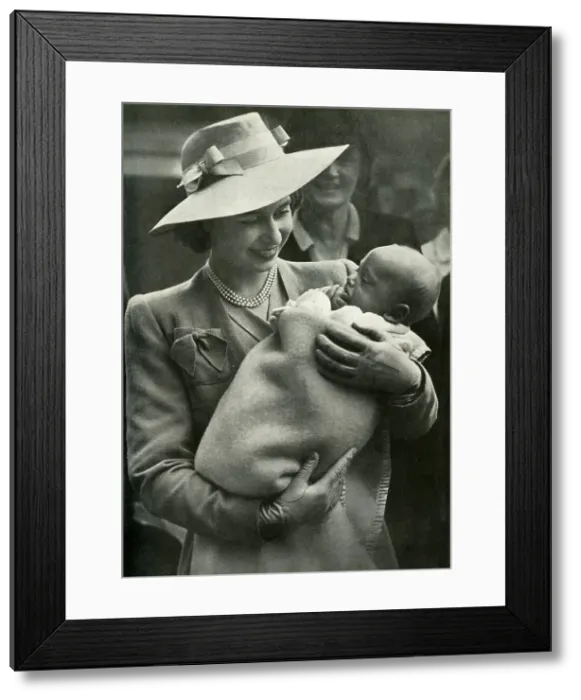 Framed Print : A Smile for Baby, 27 June 1945, (1947). Creator: Unknown Framed Print : A Smile for Baby, 27 June 1945, (1947). Creator: Unknown